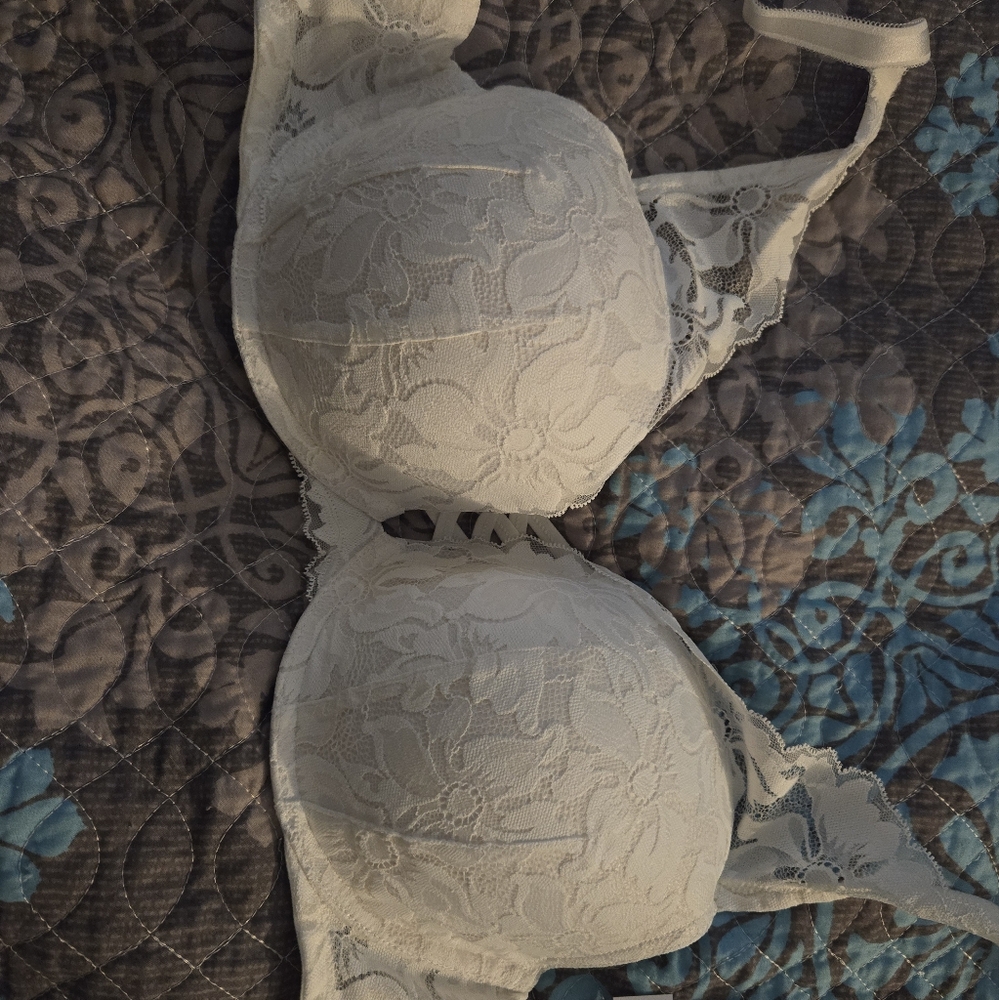 TORRID 42B WHITE XO Boost Plunge Bra